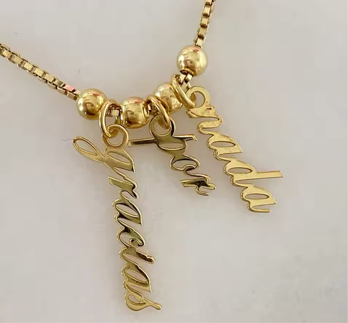 "Hot-Fudge Sundae" Vertical Name Necklace