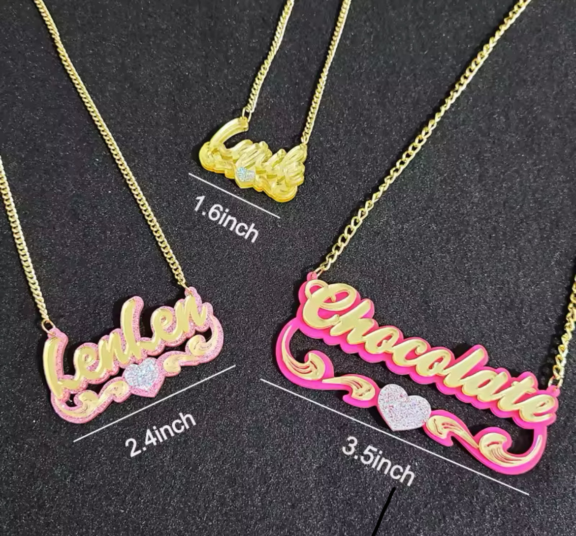 Sugar Drop Nameplate Necklace