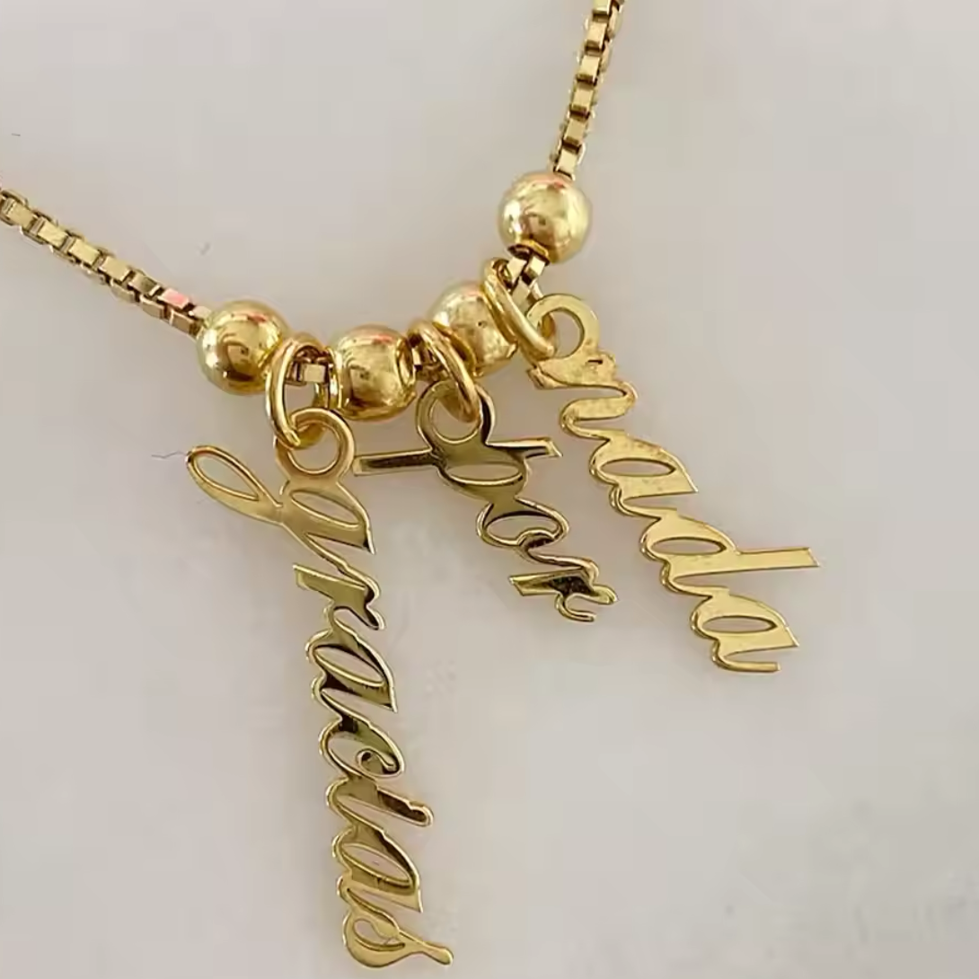 "Hot-Fudge Sundae" Vertical Name Necklace