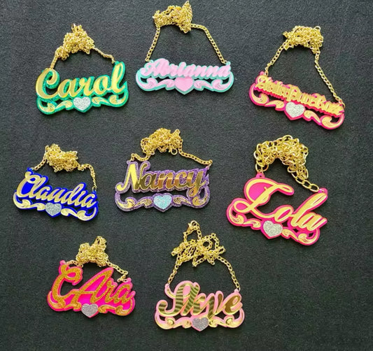 Sugar Drop Nameplate Necklace