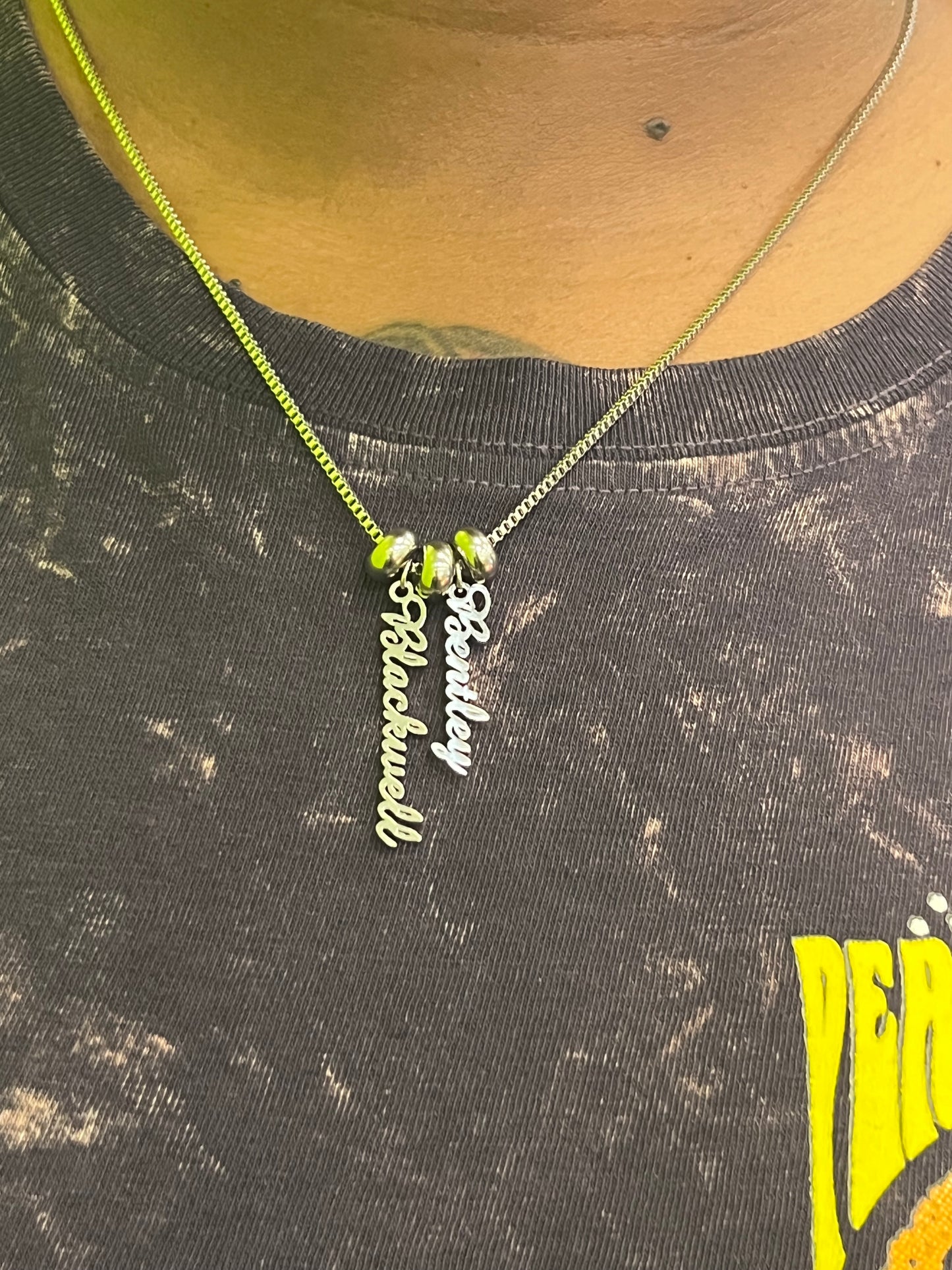 "Hot-Fudge Sundae" Vertical Name Necklace