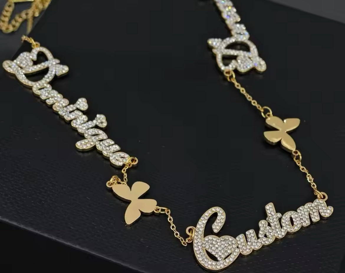 Butterfly Bliss Custom Name Necklace