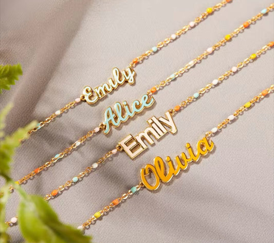 Colorful Confection Enamel Name Bracelet