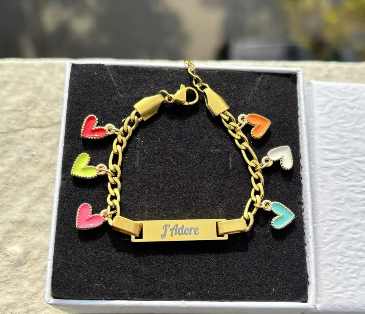 Rainbow Heart Candy Bracelet