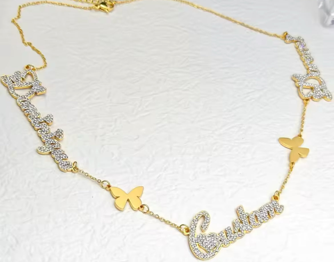 Butterfly Bliss Custom Name Necklace